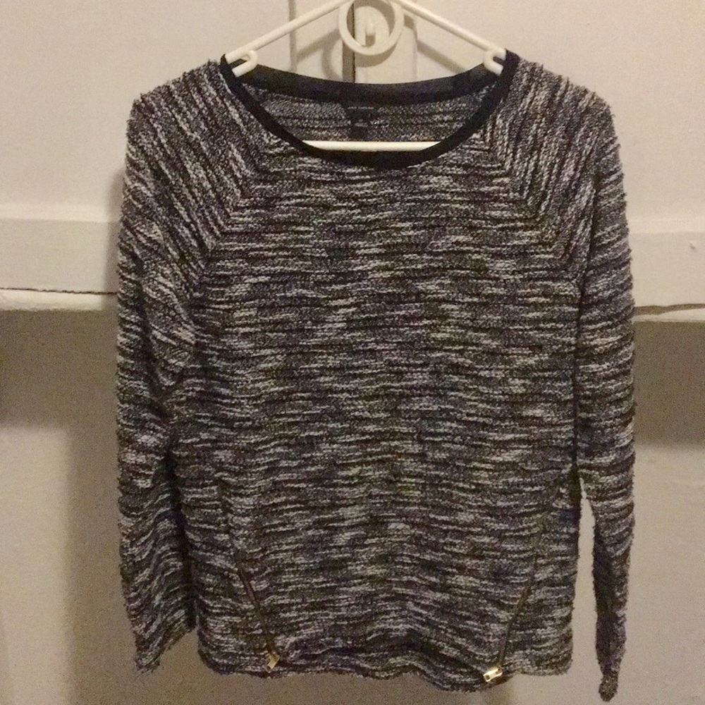Ann Taylor Black and White knitted sweater